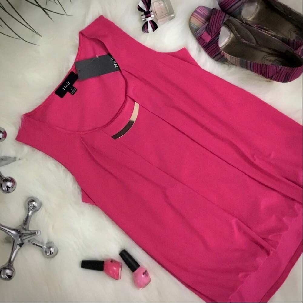 Naif magenta sleeveless top - Picture 1 of 9